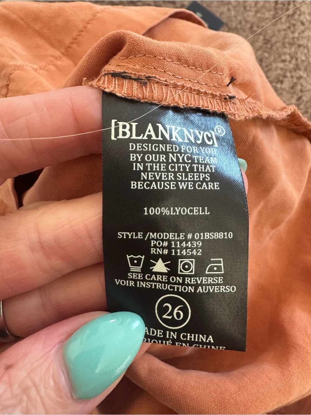 BLANK NYC LYOCELL SHORTS UTILITY HIGH RISE ORANGE RUST MALIBU PAPERBAG 26 NEW - Picture 6 of 10